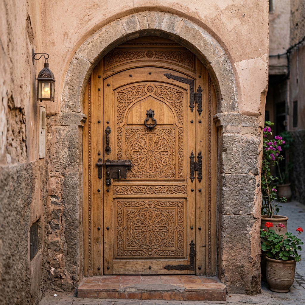 Porte bois artisanale sculptée