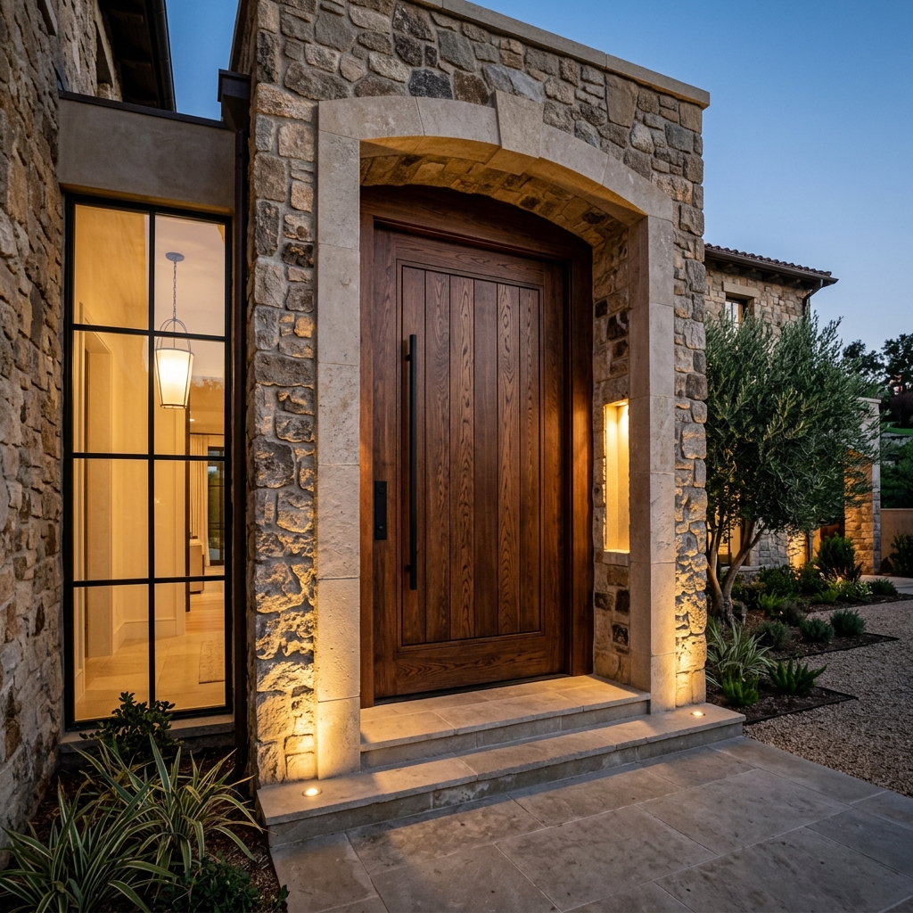 Porte extérieure bois massif
